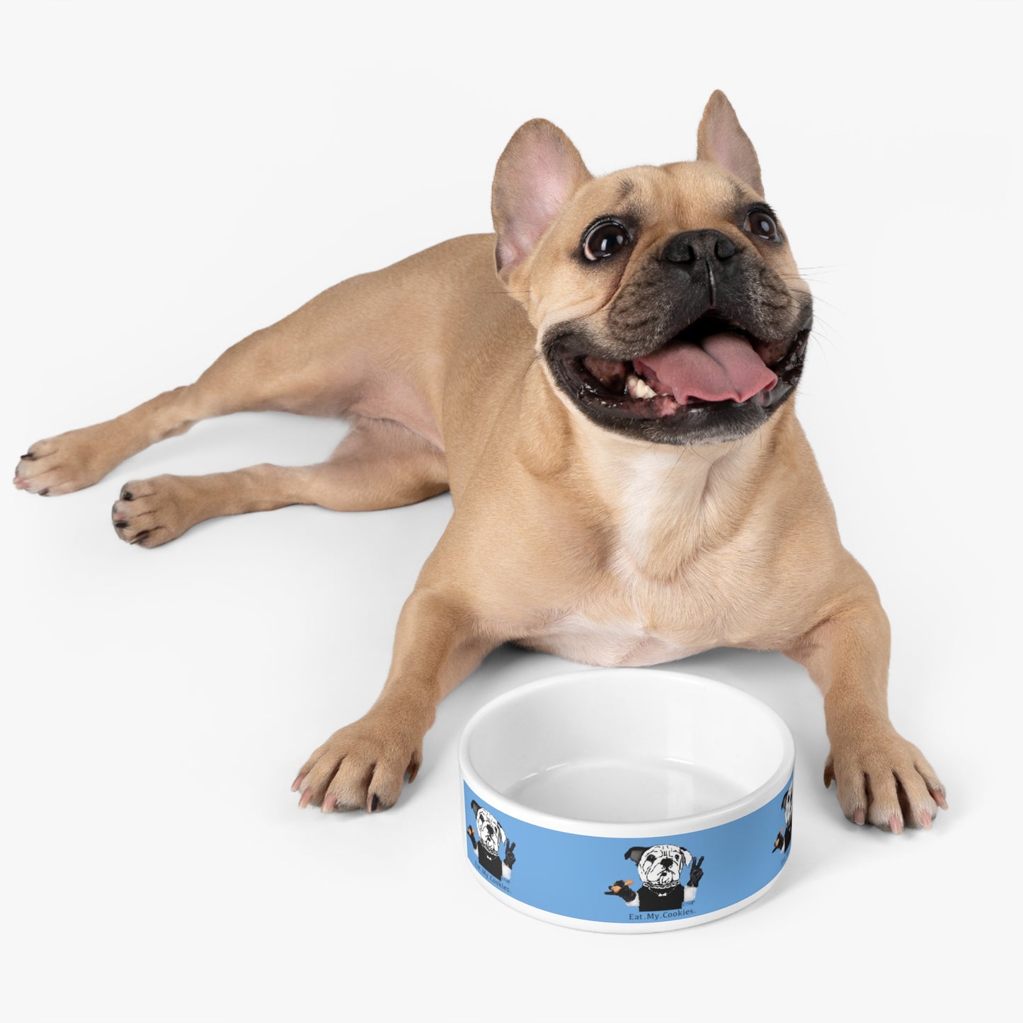 Eat my Cookies - Bulldog - pet food bowl - Pet Bowl - Dog Bowl - Cat Bowl - mommy loves me - fur baby - bulldog gift - bulldog bowl