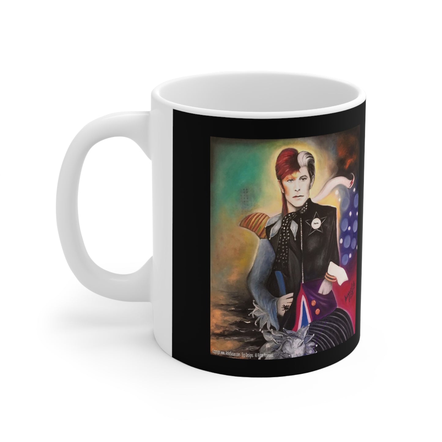 Bowie inspired Art by SCP - Artist mug - coffee mug - artist coffee mug - mugs - coffee mugs - David Bowie