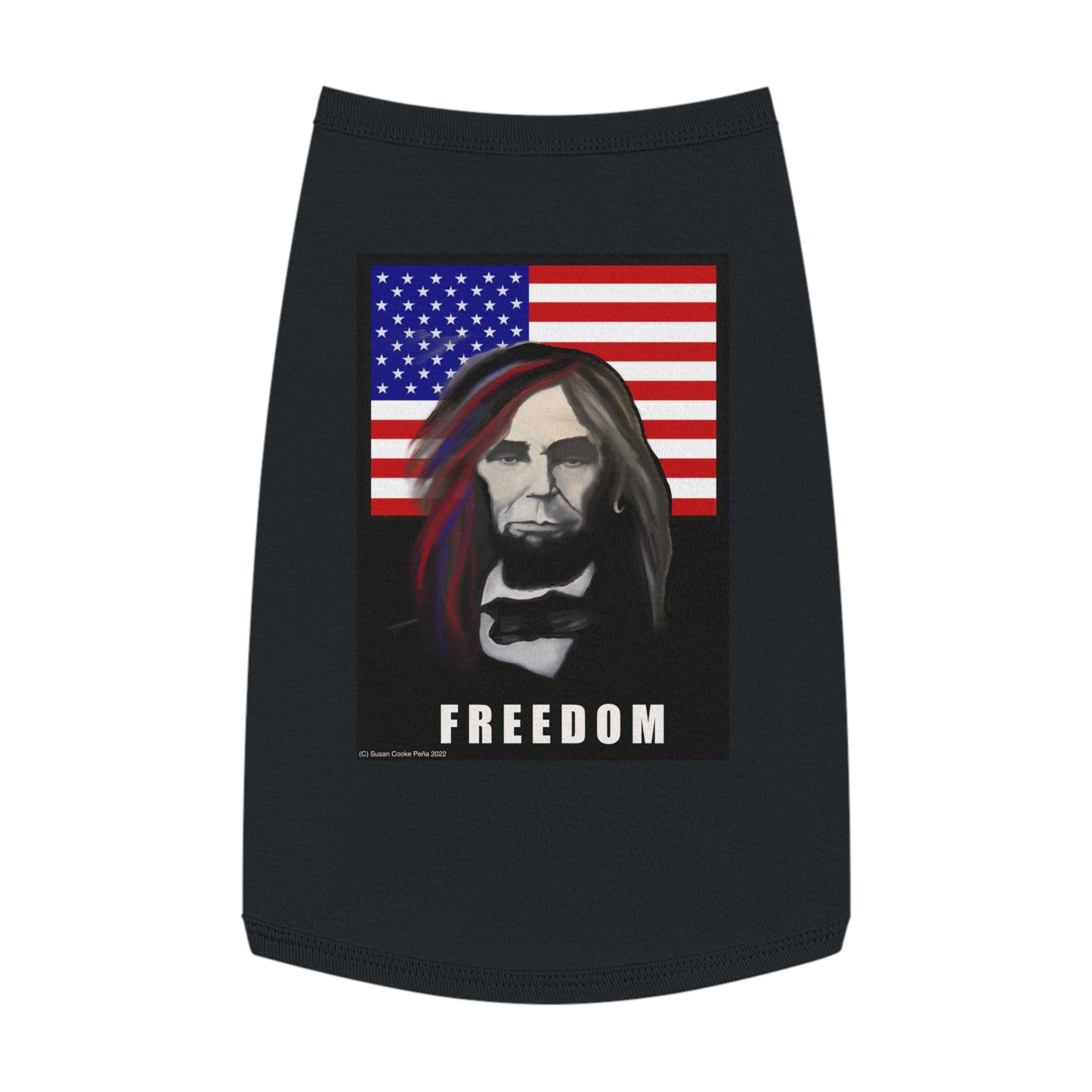 Patriotic - Long-Haired Lincoln Pet T shirt