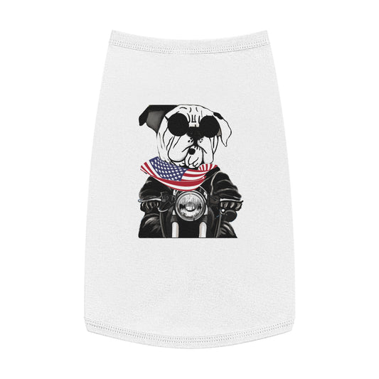 American flag bandana  - Patriotic - Bulldog - dog shirt - t-shirt - dog tees - dog - pet shirt - pet shirt - dog t-shirt - Harley Davidson