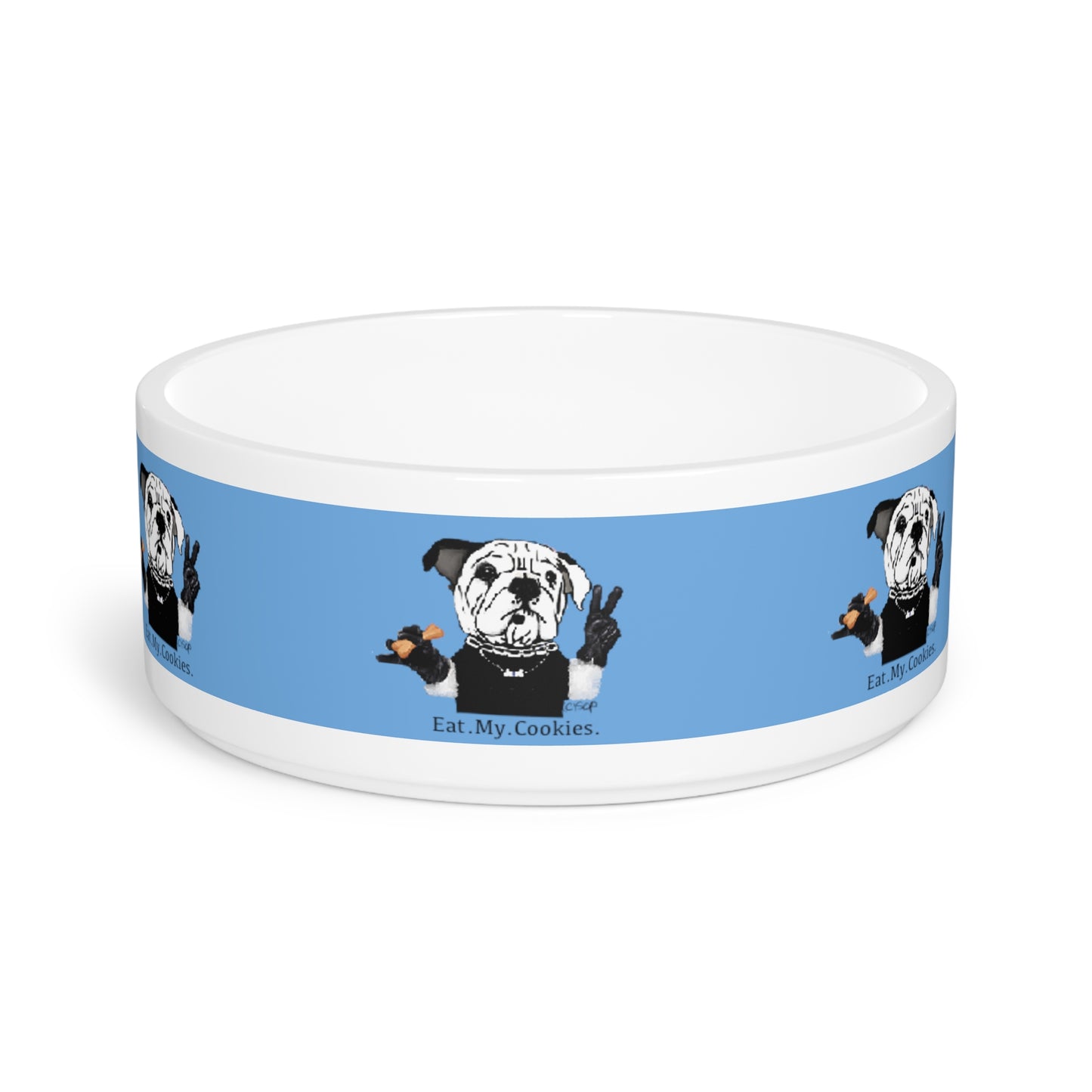 Eat my Cookies - Bulldog - pet food bowl - Pet Bowl - Dog Bowl - Cat Bowl - mommy loves me - fur baby - bulldog gift - bulldog bowl