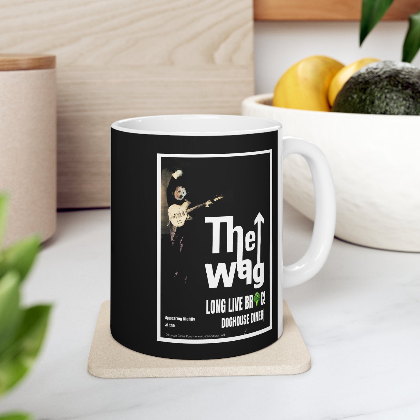 Sir Brennan The Wag - inspired by - The Who - dog coffee mug - The Who gifts - Roger Paltry - Pete Townsend - The Who poster