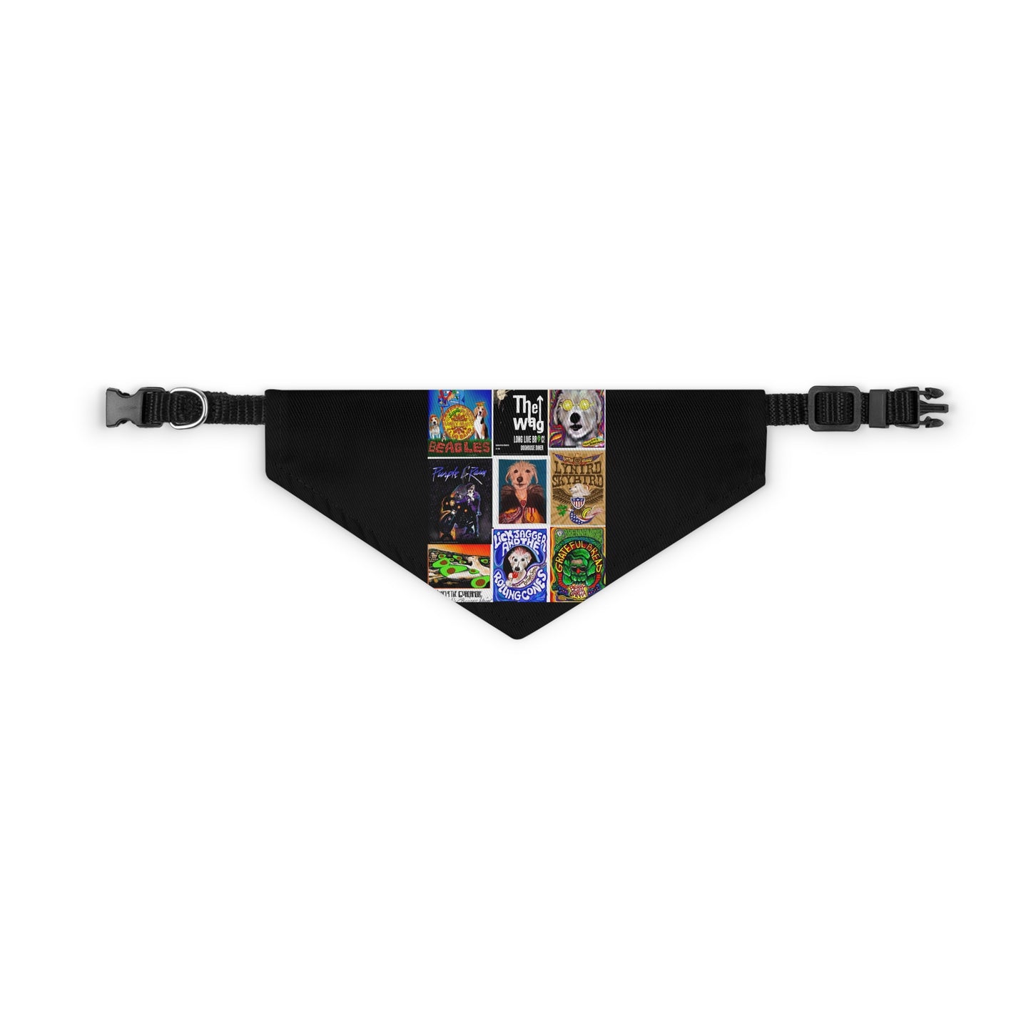 Sir Brennan Rock and roll Collage - Pet - Dog - Cat - Bandana Collar - Dog bandanas - Cat Bandanas - Custom pet bandanas - Beatles - stones - who