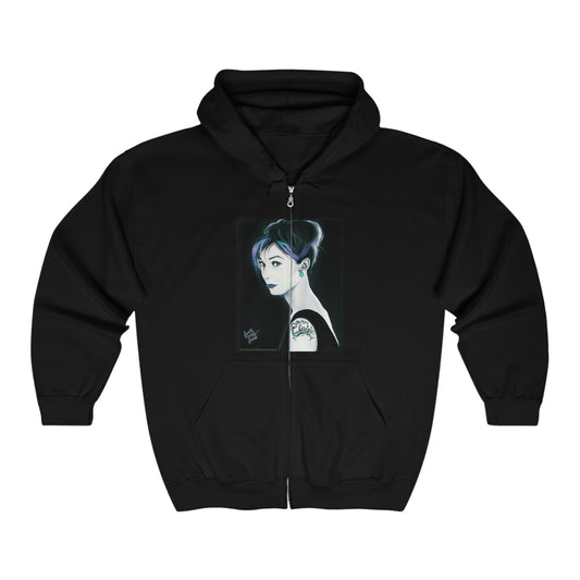 Class - Breakfast at Tiffany original art by SCP - Unisex Heavy Blend™ Full Zip Hooded Sweatshirt