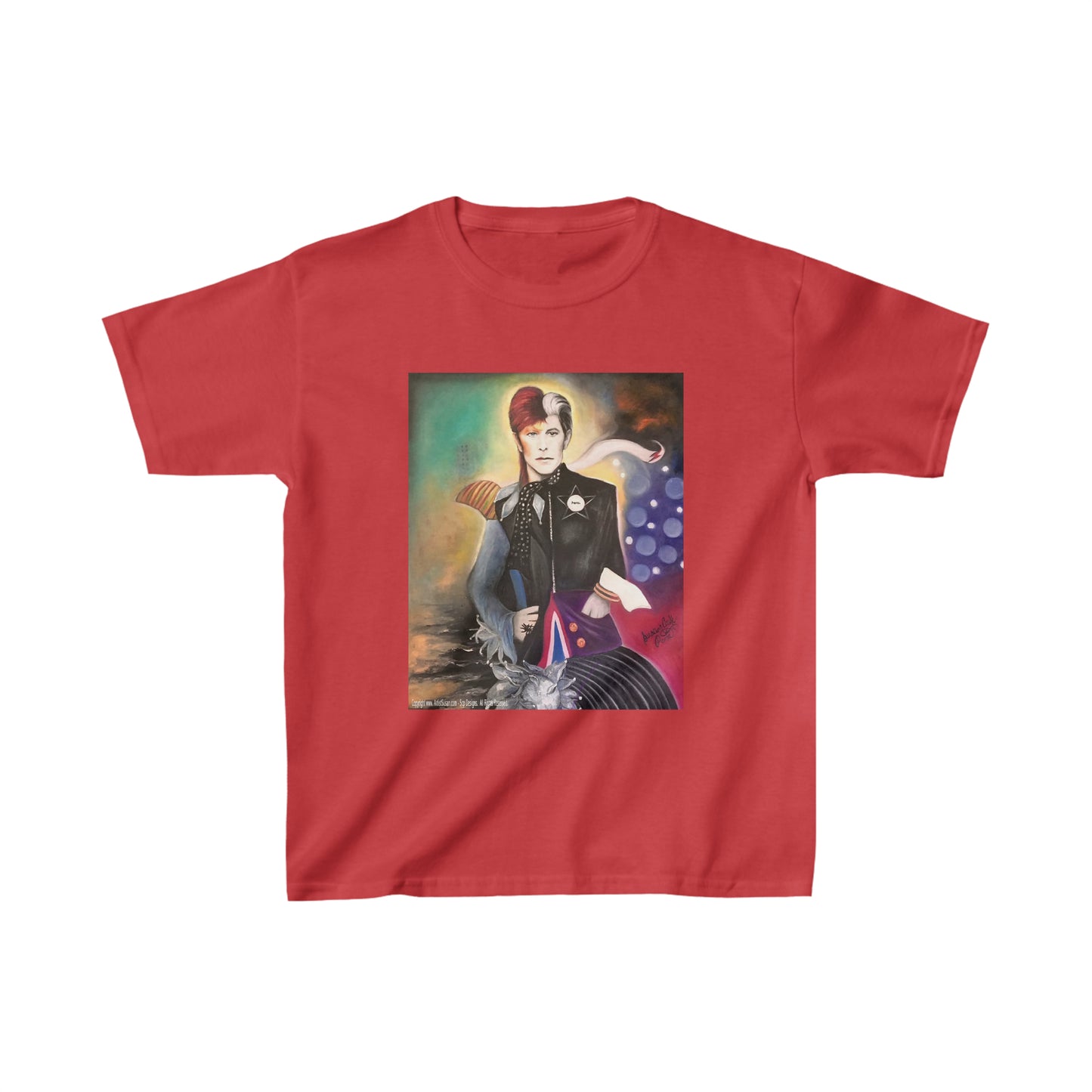 Bowie Inspired Art by SCP - Kids Cotton Tee - Bowie art - t-shirt - kid tees - David Bowie