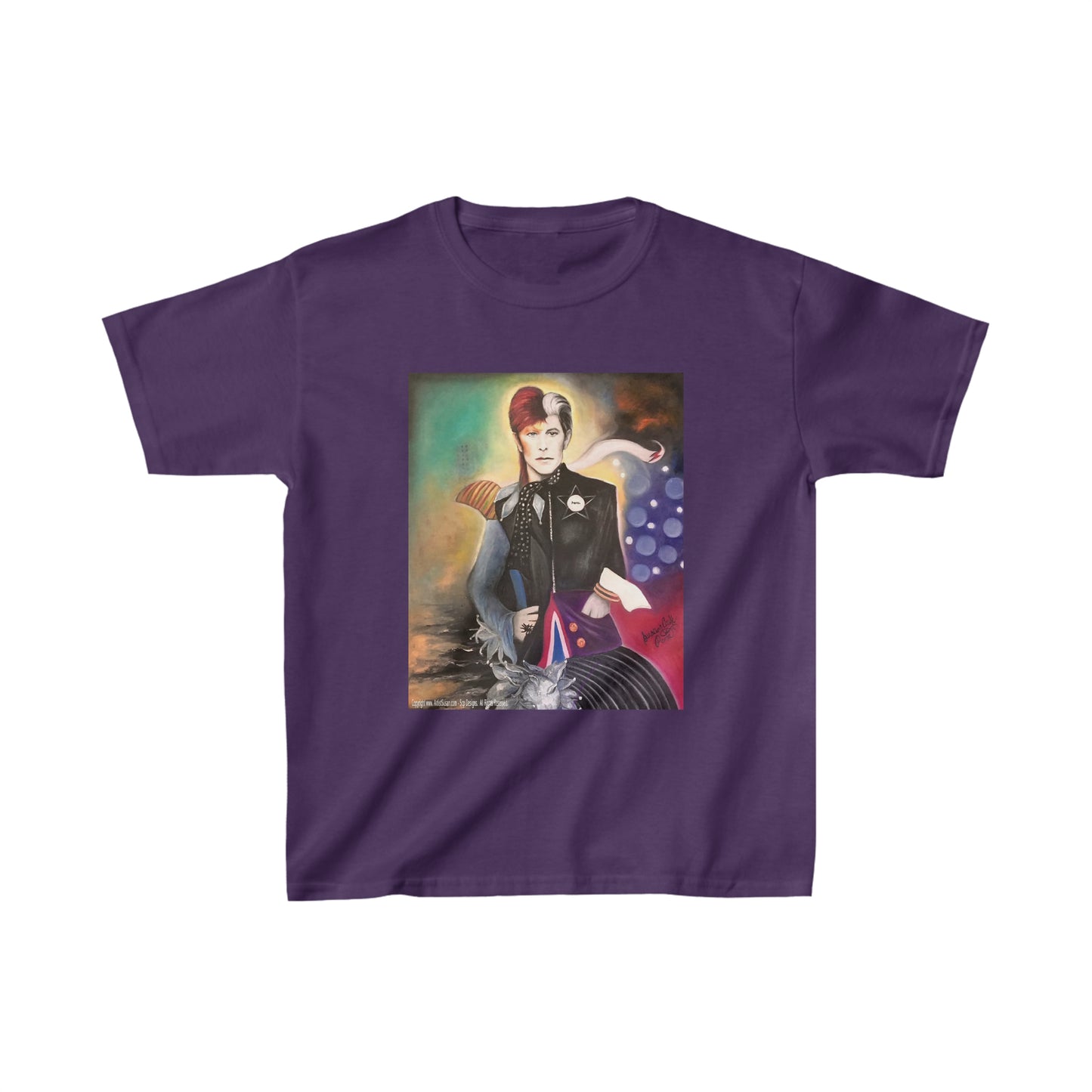 Bowie Inspired Art by SCP - Kids Cotton Tee - Bowie art - t-shirt - kid tees - David Bowie