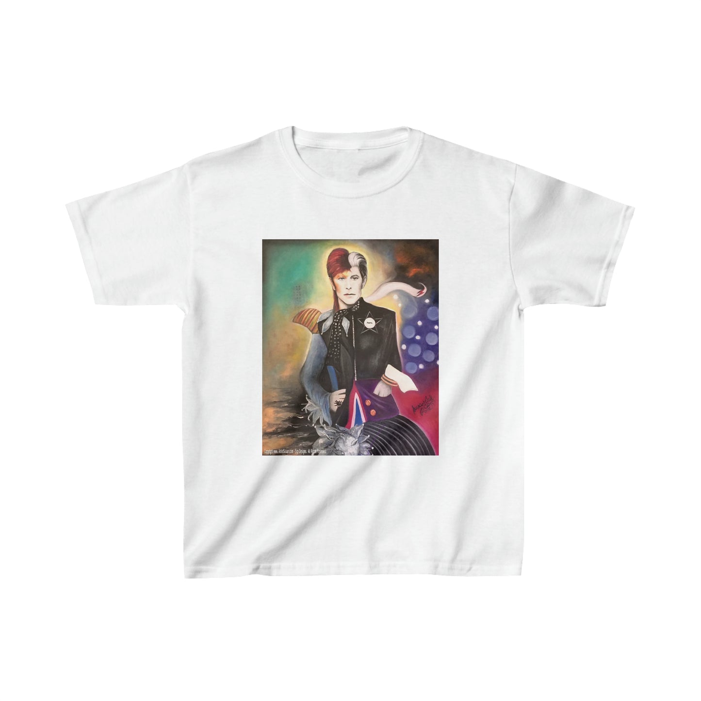 Bowie Inspired Art by SCP - Kids Cotton Tee - Bowie art - t-shirt - kid tees - David Bowie