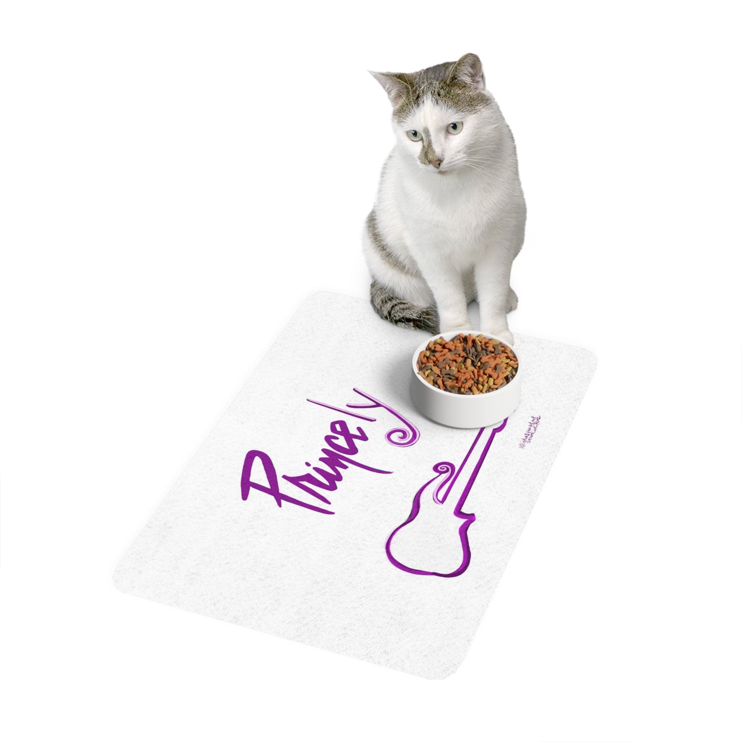 Prince-Inspired Art - Pet Food Mat (12x18) - food mat - prince themed pet - prince mat - prince for pets - prince pets - purple umbrella - princely