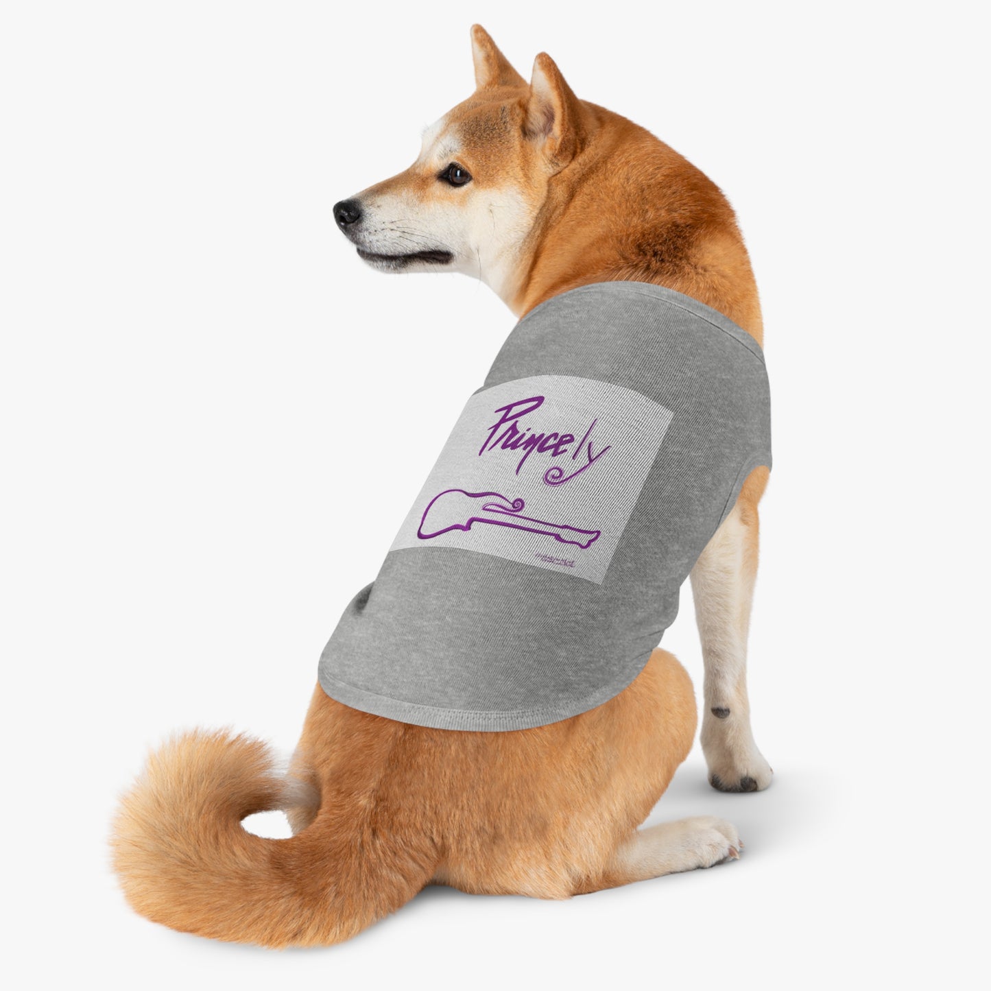 Princely - t-shirt -  tee - guitar - prince t-shirt - pet shirt - pet shirt - dog t-shirt - cat t-shirt - pet tee - dog clothes - purple