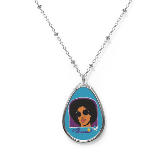 Prince - Prince Art - Oval Necklace - Prince gift - prince necklace -purple rain - Prince jewelry - Prince fan gift - music gift