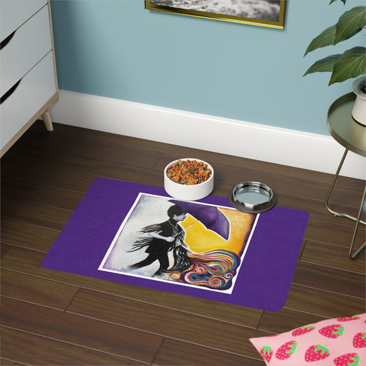 Prince-Inspired Art - Pet Food Mat (12x18) - food mat - prince themed pet - prince mat - prince for pets - prince pets - purple umbrella - purple rain