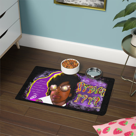 Prince-Inspired Art - Pet Food Mat (12x18) - food mat - prince themed pet - prince mat - prince for pets - prince pets - purple rain - 1999