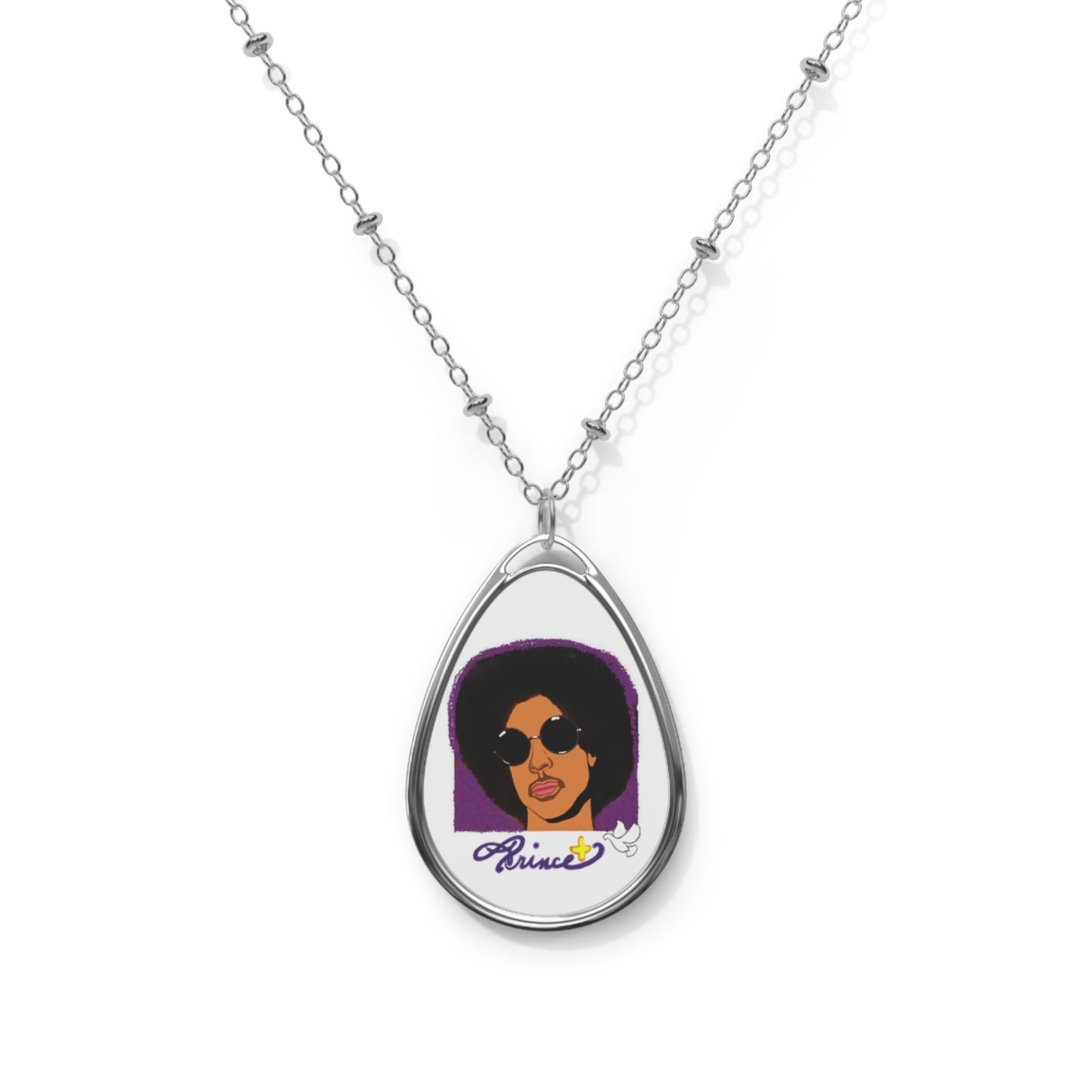 Prince Art - Oval Necklace - Prince gift - prince necklace -purple rain - Prince jewelry - Prince fan gift - music gift