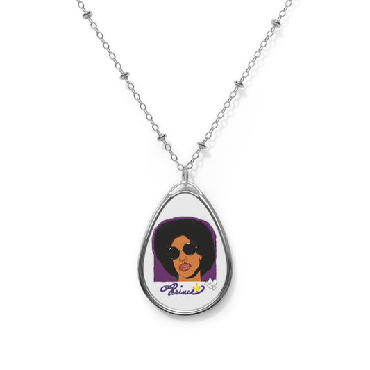 Prince Art - Oval Necklace - Prince gift - prince necklace -purple rain - Prince jewelry - Prince fan gift - music gift