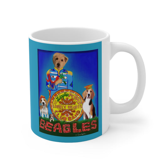 Sir Brennan The Beagles Ceramic Coffee Mug - Sir Brennan Series inspired by - The Beatles - Beatles gifts - Beatle mugs - Beatle fans