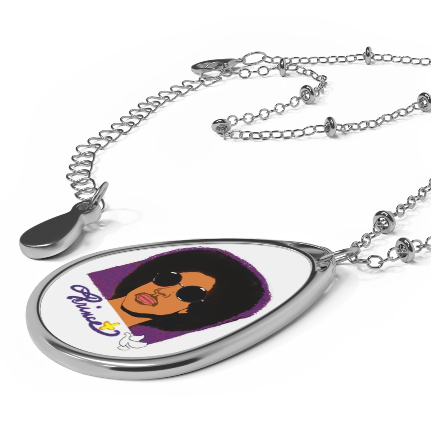 Prince Art - Oval Necklace - Prince gift - prince necklace -purple rain - Prince jewelry - Prince fan gift - music gift