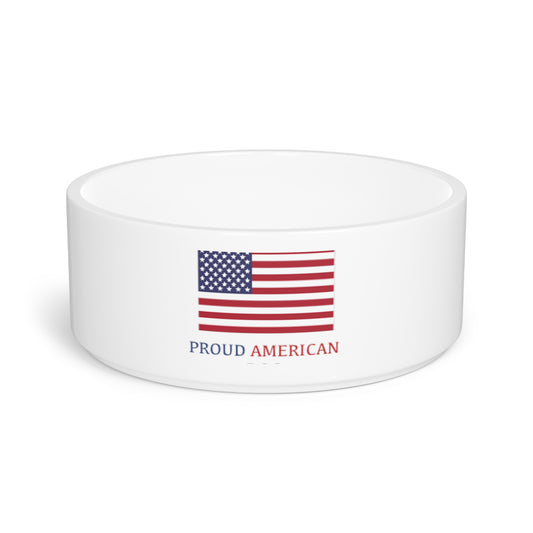 Proud American Dog - Flag - dog bowl - American flag - patriotic - American dog - pet food bowl - Pet Bowl - Dog Bowl - Cat Bowl -