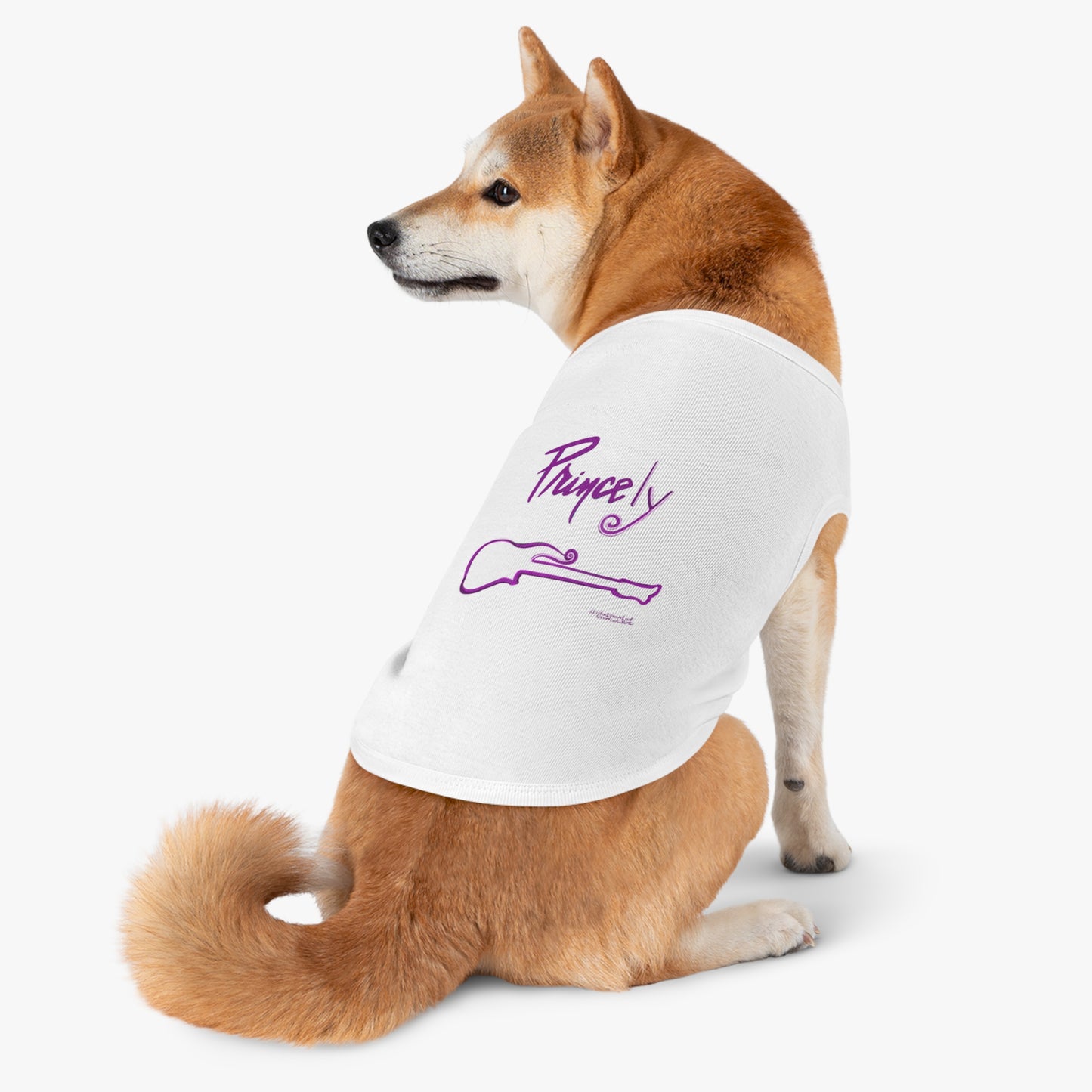 Princely - t-shirt -  tee - guitar - prince t-shirt - pet shirt - pet shirt - dog t-shirt - cat t-shirt - pet tee - dog clothes - purple