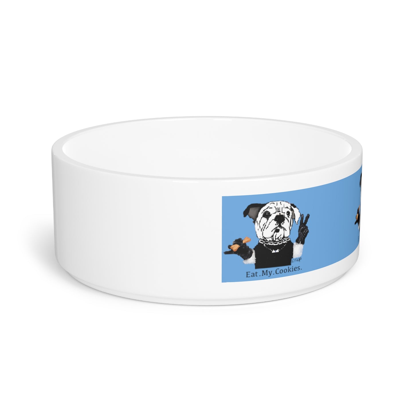 Eat my Cookies - Bulldog - pet food bowl - Pet Bowl - Dog Bowl - Cat Bowl - mommy loves me - fur baby - bulldog gift - bulldog bowl