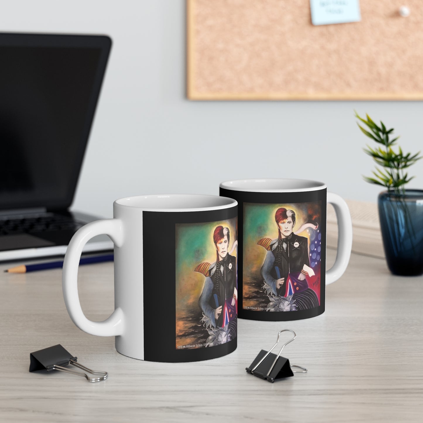 Bowie inspired Art by SCP - Artist mug - coffee mug - artist coffee mug - mugs - coffee mugs - David Bowie