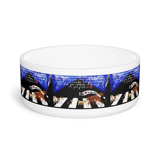 Beatle-Inspired Art - Pet Bowl - All You Need is Love - Dog Bowl - Cat Bowl - Beatles - Beatle - Beatle dog - Beatle gift - Beatle dog items - John Lennon - Paul McCartney