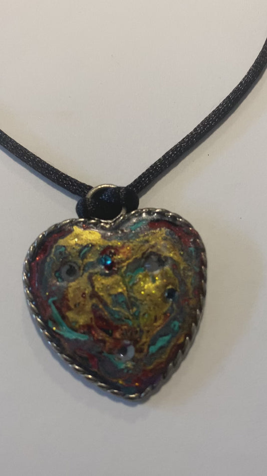 Handpainted Heart with Swarovski Crystals by SCP